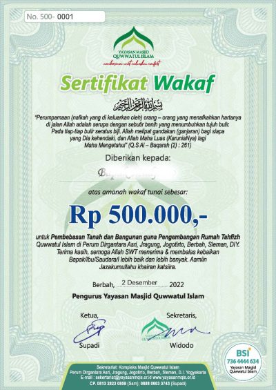 Sertifikat wakaf 2